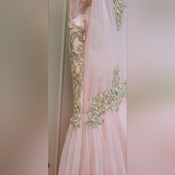 Pink Gold Prom Dress - Picture 3 of 6